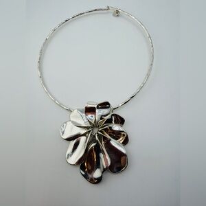 Robert Lee Morris Soho Flower Pendant Statement Collar Necklace